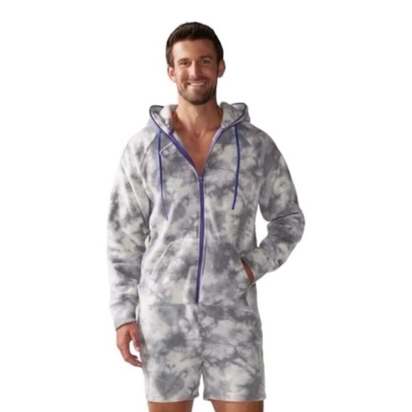 Chubbies Men’s Grey Purple Dazed and Amused The Chubbsie Fleece Romper Sz S EUC